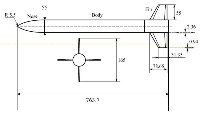 N1G missile geometry specification