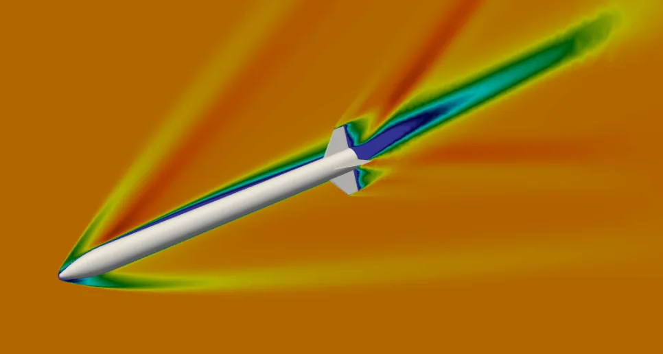 Mach number contour around the N1G missile