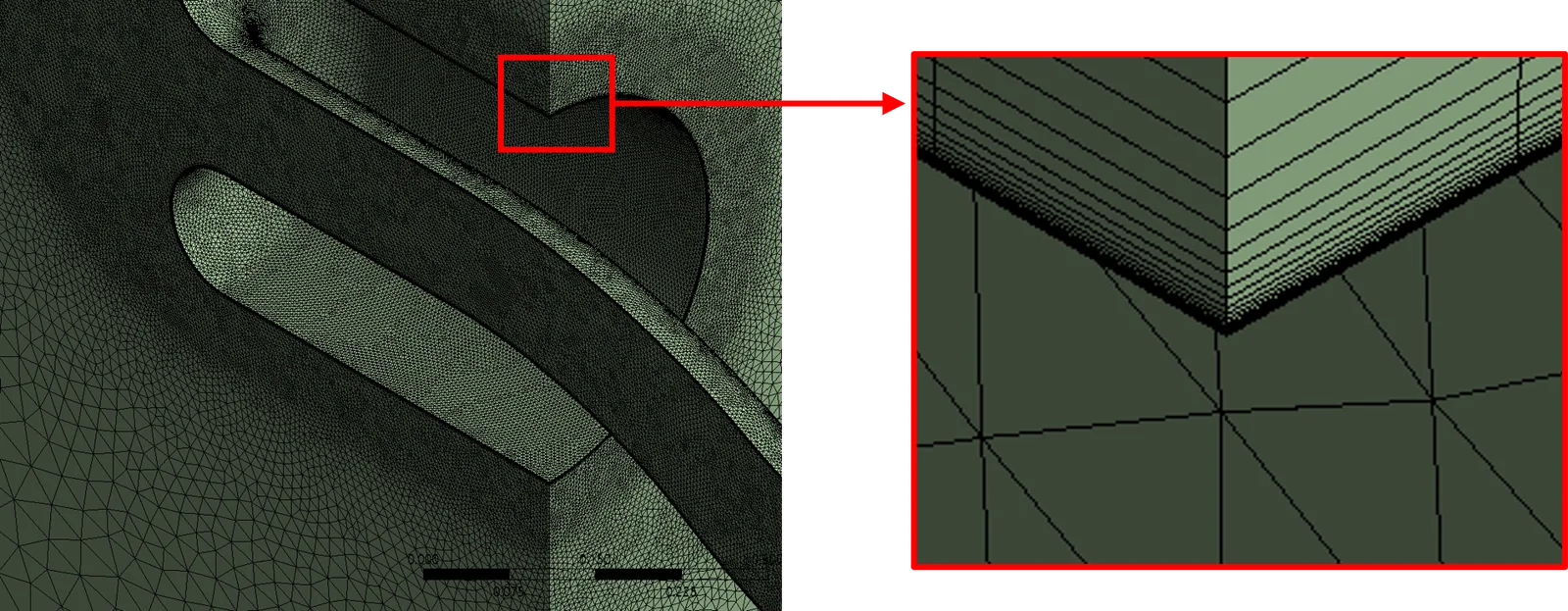 그림 2. Computational Mesh around the S-Duct